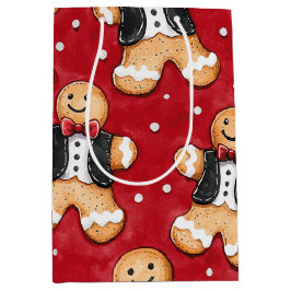 Gingerbread Cookies in Tuxedos Kerstmis Medium Cadeauzakje