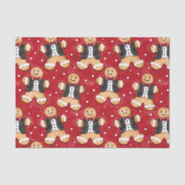 Gingerbread Cookies in Tuxedos Kerstmis Tissuepapier