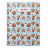 Gingerbread Cookies Kerst Blauw Notitieboek (Voorkant)