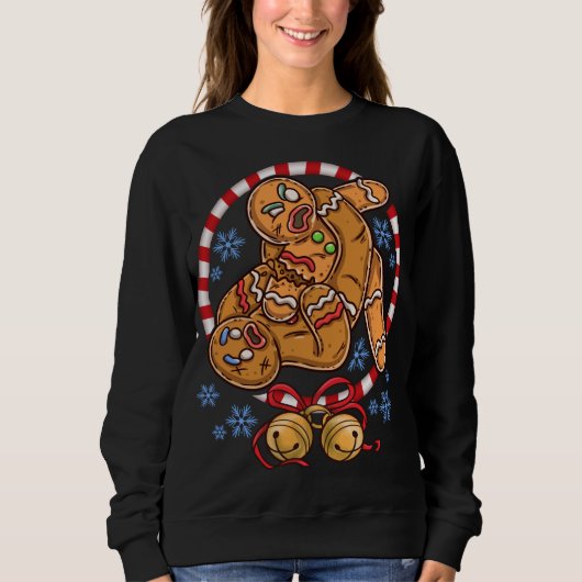 Gingerbread Cookies Kerst Grappig Vechten Wrest Trui (Voorkant)