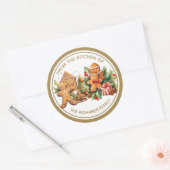 Gingerbread Cookies Kerstbakken Ronde Sticker (Envelop)