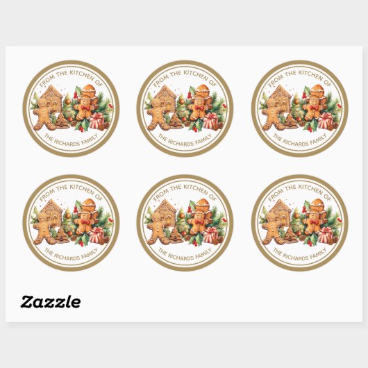 Gingerbread Cookies Kerstbakken Ronde Sticker (Vel)