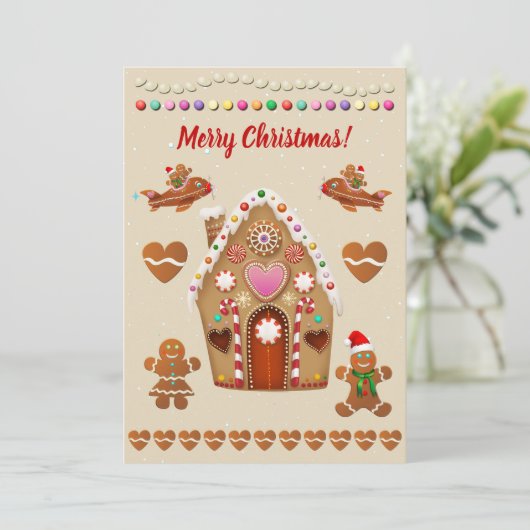 Gingerbread Cookies Kerstfeest Feestdagenkaart (Staand voorkant)