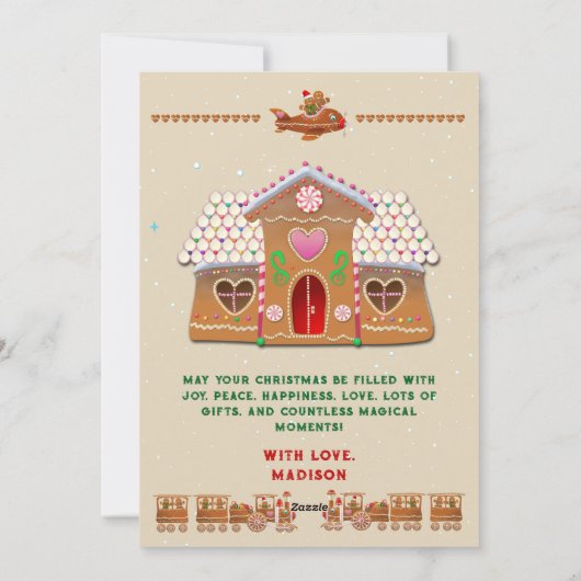 Gingerbread Cookies Kerstfeest Feestdagenkaart (Achterkant)