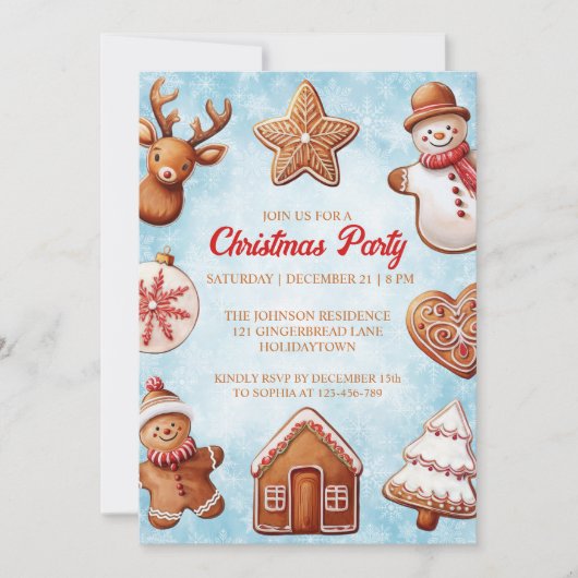 Gingerbread Cookies kerstfeest Kaart (Voorkant)