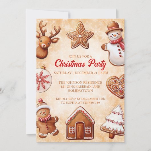 Gingerbread Cookies kerstfeest Kaart (Voorkant)