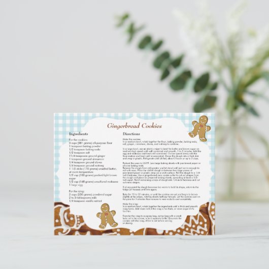 Gingerbread Cookies Kerstrecept Briefkaart (Staand voorkant)