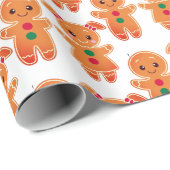 Gingerbread Cookies Kerstvakantie Geest Cadeaupapier (Rol Hoek)