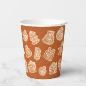 Gingerbread Cookies Licht- en Donkerbruin Papieren Bekers (Achterkant)