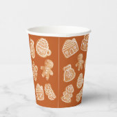 Gingerbread Cookies Licht- en Donkerbruin Papieren Bekers (Rechts)