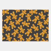 Gingerbread Cookies op zwart Inpakpapier Vel (Voorkant)