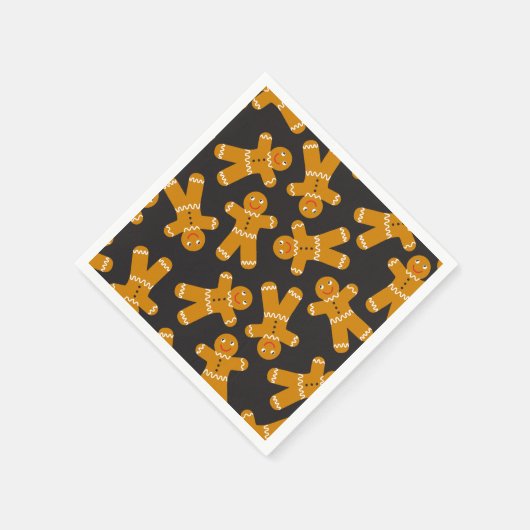 Gingerbread Cookies op zwart Servet (Hoek)