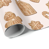 Gingerbread Cookies Pattern Christmas Holiday Cadeaupapier (Rol Hoek)