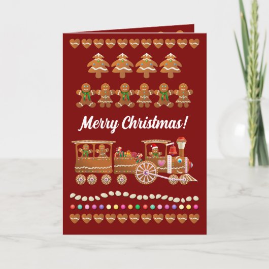 Gingerbread Cookies Polar Express Feestdagen Kaart (Voorkant)