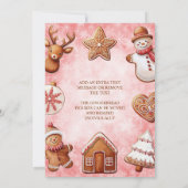 Gingerbread Cookies Rode Achtergrond Kerstfeest Kaart (Achterkant)