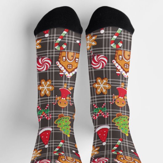 Gingerbread Cookies Socks Christmas Print Socks Sokken (Top)