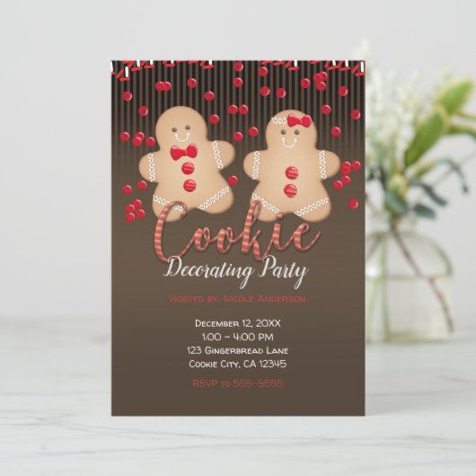 Gingerbread Cookies Vakantie Cookie Decorating Kaart (Staand voorkant)