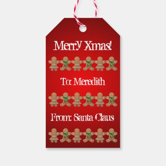 Gingerbread Cookies Vakantie Party Cadeaulabel (Achterkant)