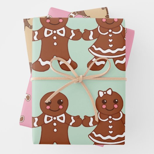 Gingerbread Cookies Wrapping Paper Set (In situ)