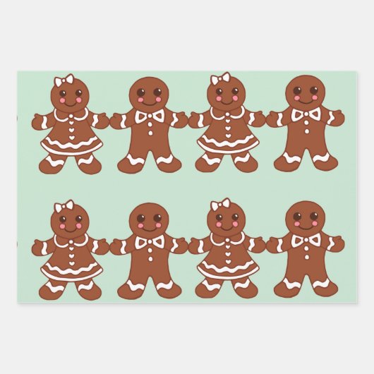 Gingerbread Cookies Wrapping Paper Set (Voorkant)