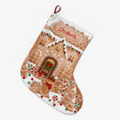 Gingerbread Cottage Huis Grote Kerstsok (Voorkant (Hangend))