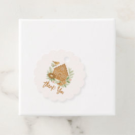 Gingerbread Cottage Winter Nesting Baby shower Bedankjes Labels