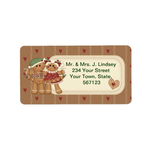 Gingerbread Country Kerst Adresetiketten Etiket (Voorkant)
