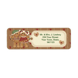 Gingerbread Country Kerst Adresetiketten Etiket