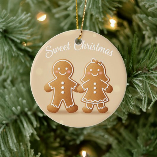 Gingerbread Couple Sweet Christmas Baking Lover Keramisch Ornament (Boom)