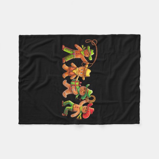 Gingerbread Cowboy Christmas Cookie Baker Western Fleece Deken (Voorkant (Horizontaal))