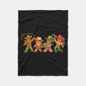 Gingerbread Cowboy Christmas Cookie Baker Western Fleece Deken (Voorkant)