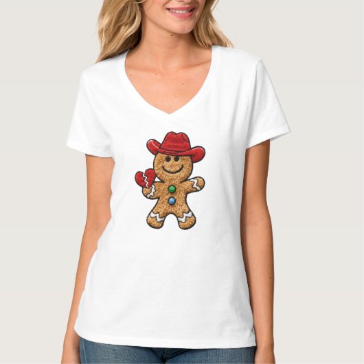 Gingerbread Cowboy PNG Sublimation Design T-shirt (Voorkant)