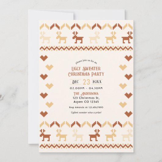 Gingerbread Cozy Ugly Sweater Christmas Party Kaart (Voorkant)