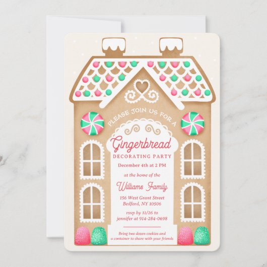 Gingerbread Cream Feest Uitnodiging (Voorkant)