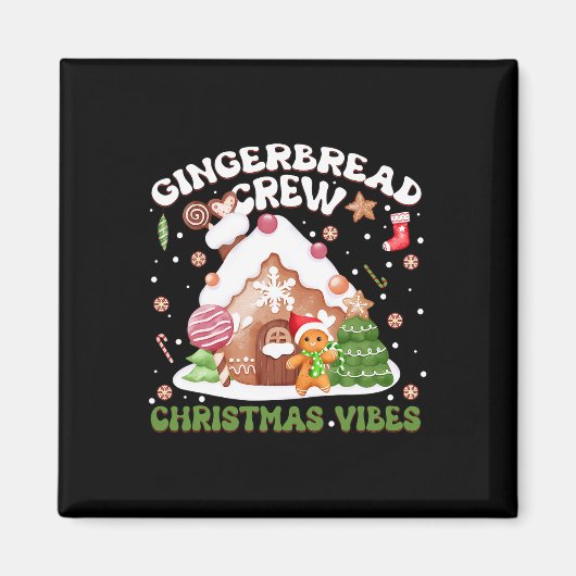 Gingerbread Crew Kerstvibes Gingerbread Family Magneet (Voorkant)