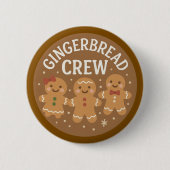 Gingerbread Crew Schattig Kerstfeest Ronde Button 5,7 Cm (Voorkant)