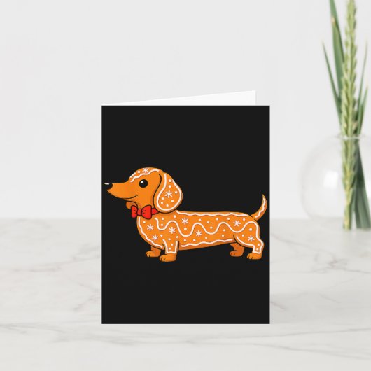 Gingerbread Dachshund Christmas Cute Weiner Dog  Kaart (Voorkant)