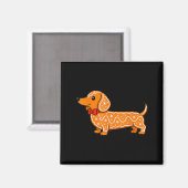 Gingerbread Dachshund Christmas Cute Weiner Dog  Magneet (Voorkant / Achterkant)