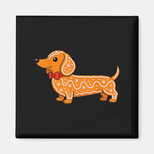 Gingerbread Dachshund Christmas Cute Weiner Dog  Magneet (Voorkant)