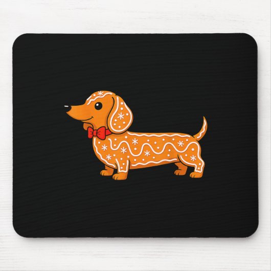 Gingerbread Dachshund Christmas Cute Weiner Dog  Muismat (Voorkant)