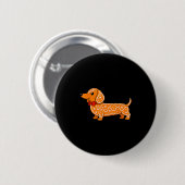 Gingerbread Dachshund Christmas Cute Weiner Dog  Ronde Button 5,7 Cm (Voorkant /achterkant)