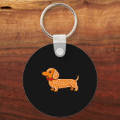 Gingerbread Dachshund Christmas Cute Weiner Dog Sleutelhanger (Voorkant)