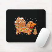 Gingerbread Dachshund Christmas Tree House Cookie  Muismat (Met muis)