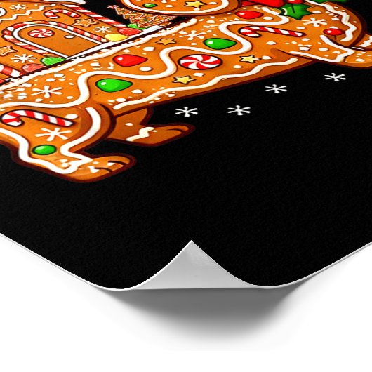 Gingerbread Dachshund Christmas Tree House Cookie  Poster (Hoek)