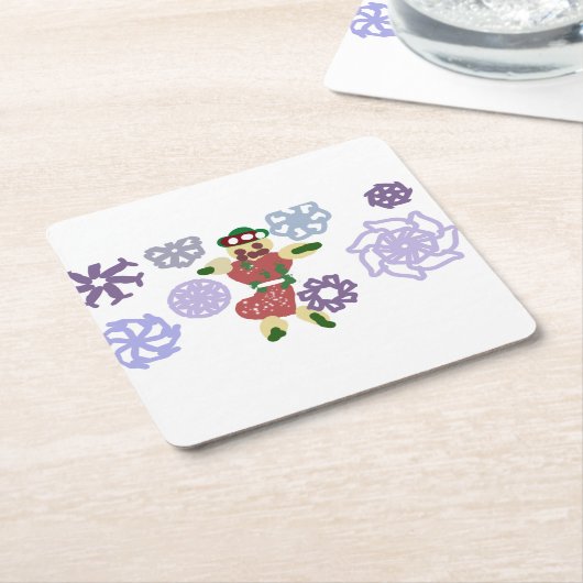 Gingerbread dance  kartonnen onderzetters (Schuin)