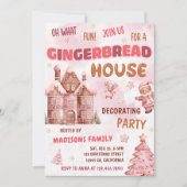 Gingerbread Decorating Christmas Party Kaart (Voorkant)
