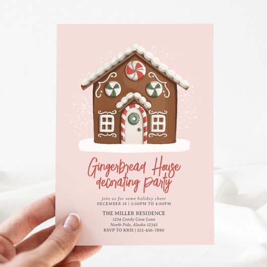 Gingerbread Decorating Kerstmis Party uitnodiging