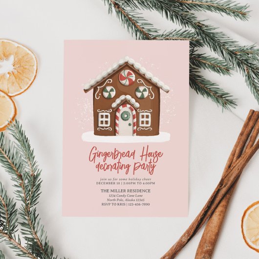 Gingerbread Decorating Kerstmis Party uitnodiging