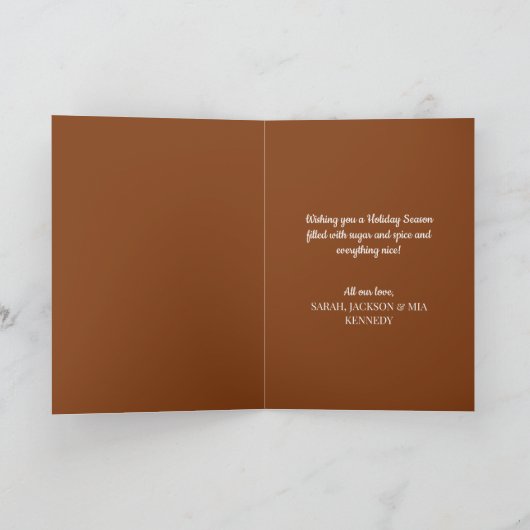 Gingerbread Decorting Photo Kerstmis Feestdagen Kaart (Binnen)