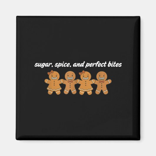 Gingerbread Dental Christmas Ortho Squad Orthodont Magneet (Voorkant)